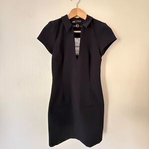Zara Black Collared Mini Dress